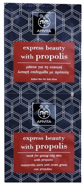 Apivita Express Beauty Propolis tisztító maszk zsíros bőrre  2 x 8 ml