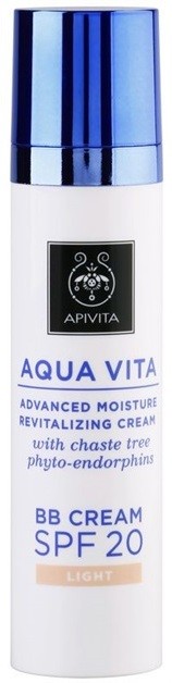 Apivita Aqua Vita hidratáló és revitalizáló krém SPF 20 árnyalat Light  40 ml