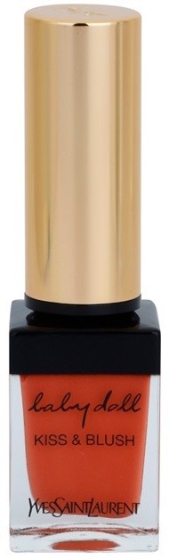 Yves Saint Laurent Baby Doll Kiss & Blush rúzs ajkakra és arcra matt hatással árnyalat 7 Corail Affranchi  10 ml