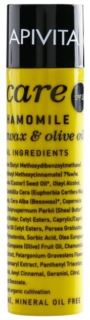 Apivita Lip Care Chamomile ajakvédő balzsam SPF 15 (Organic Beeswax & Olive Oil) 4,4 g