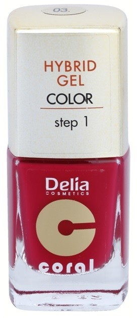 Delia Cosmetics Coral Nail Enamel Hybrid Gel géles körömlakk árnyalat 03  11 ml