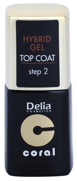 Delia Cosmetics Coral Nail Enamel Hybrid Gel zselés fedő körömlakk  11 ml