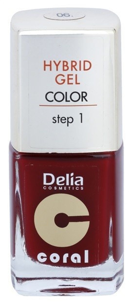 Delia Cosmetics Coral Nail Enamel Hybrid Gel géles körömlakk árnyalat 06  11 ml