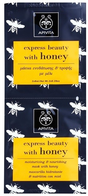 Apivita Express Beauty Honey hidratáló és tápláló arcpakolás  2 x 8 ml