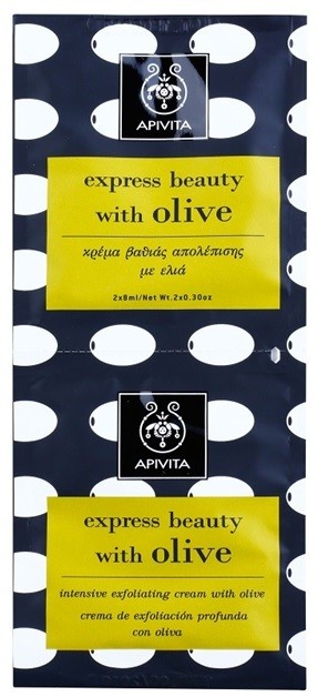 Apivita Express Beauty Olive mélytisztító peeling az arcra  2 x 8 ml