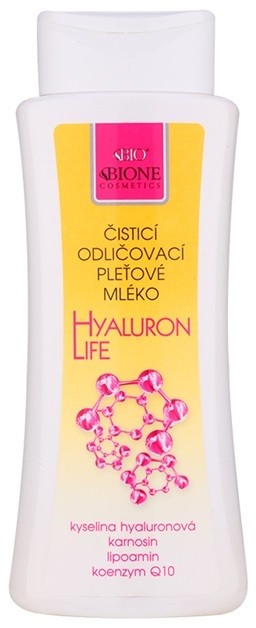 Bione Cosmetics Hyaluron Life sminklemosó tej hialuronsavval  255 ml