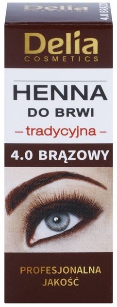 Delia Cosmetics Henna szemöldökfesték árnyalat 4.0 Brown 2 g + 2 ml