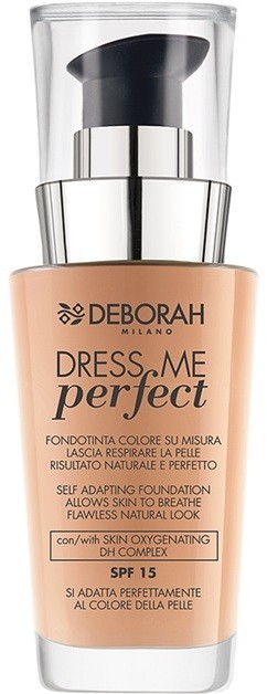 Deborah Milano Dress Me Perfect természetes hatású make-up  SPF 15 árnyalat 02 Beige 30 ml