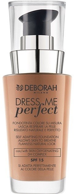Deborah Milano Dress Me Perfect természetes hatású make-up  SPF 15 árnyalat 04 Apricot 30 ml