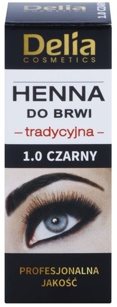 Delia Cosmetics Henna szemöldökfesték árnyalat 1.0 Black 2 g + 2 ml