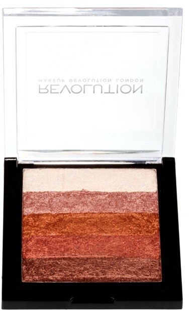 Makeup Revolution Shimmer Brick bronzosító és élénkítő 2 az 1-ben árnyalat Rose Gold 7 g