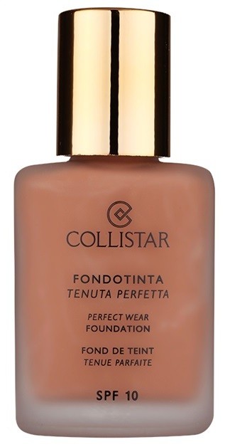 Collistar Foundation Perfect Wear vízálló folyékony make-up SPF 10 árnyalat 4 Biscuit  30 ml