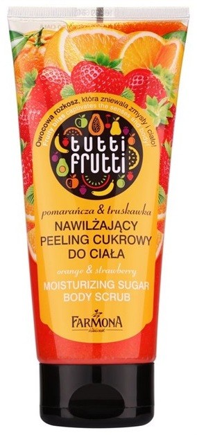 Farmona Tutti Frutti Orange & Strawberry hidratáló cukoros peeling  testre  210 g