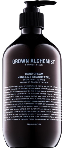 Grown Alchemist Hand & Body kézkrém Vanilla & Orange Peel 500 ml