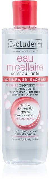 Evoluderm Micellar Water tisztító micelláris víz hiperérzékeny arcbőrre  250 ml