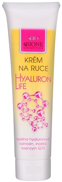 Bione Cosmetics Hyaluron Life kézkrém regeneráló hatással  100 ml