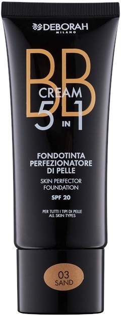 Deborah Milano 5 in 1 BB krém 5 in 1 SPF 20 árnyalat 03 Sand 30 ml