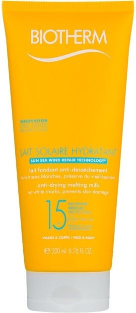 Biotherm Lait Solaire naptej arca és testre SPF 15  200 ml