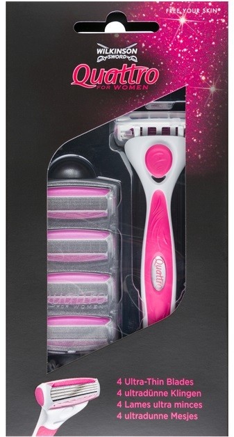 Wilkinson Sword Quattro for Women Aloe & Vit. E borotva tartalék pengék 4 db