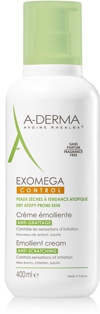 A-Derma Exomega lágyító testápoló krém nagyon száraz, érzékeny és atópiás bőrre  400 ml