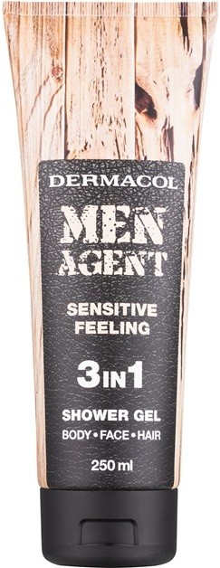 Dermacol Men Agent Sensitive Feeling tusfürdő gél 3 az 1-ben  250 ml