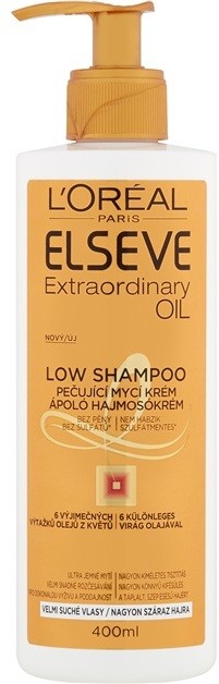 L’Oréal Paris Elseve Extraordinary Oil Low Shampoo ápoló és tisztító krém a nagyon száraz hajra  400 ml
