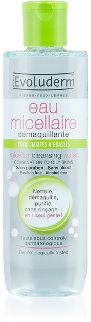 Evoluderm Micellar Water tisztító micelláris víz kombinált és zsíros bőrre  250 ml