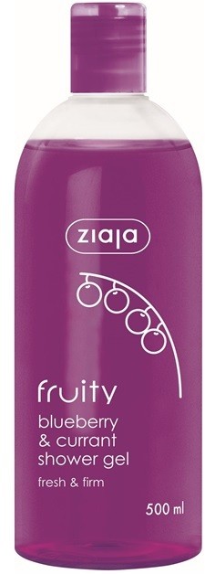 Ziaja Fruity Blueberry & Currant felfrissítő tusfürdő gél fekete áfonya  500 ml