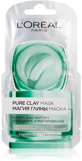 L’Oréal Paris Pure Clay tisztító és mattító arcmaszk  6 ml