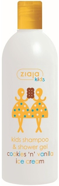 Ziaja Kids Cookies 'n' Vanilla Ice Cream Sampon és lemosó 2 az 1-ben gyermekeknek 3 éves kortól Cookies & Vanilla 400 ml