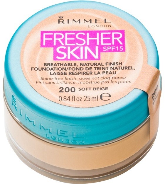 Rimmel Fresher Skin ultra könnyű make-up SPF 15 árnyalat 200 Soft Beige 25 ml