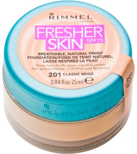 Rimmel Fresher Skin ultra könnyű make-up SPF 15 árnyalat 201 Classic Beige 25 ml