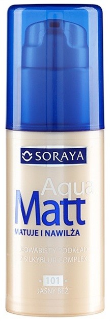 Soraya Aqua Matt mattító make-up hidratáló hatással árnyalat 101 Light Beige 30 ml