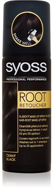 Syoss Root Retoucher tonizáló festék a lenőtt hajra spray -ben árnyalat Black 120 ml