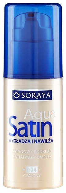 Soraya Aqua Satin hidratáló make-up kisimító hatással árnyalat 104 Tanned 30 ml