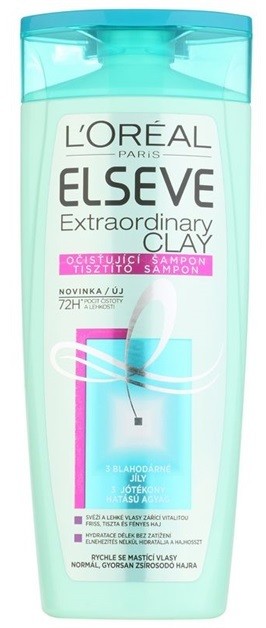 L’Oréal Paris Elseve Extraordinary Clay tisztító sampon a gyorsan zsírosodó hajra  250 ml