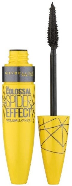 Maybelline Volum’ Express The Colossal Spider Effect dúsító, hosszabbító szempillaspirál, mely szétválasztja a pillákat árnyalat Black 9,5 ml