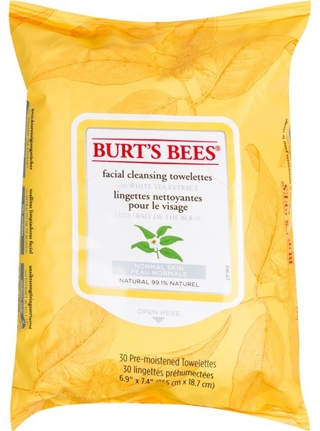 Burt’s Bees White Tea nedves tisztító törlőkendők  30 db