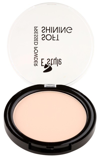 E style Soft Shining élénkítő kompakt púder az ideális árnyalatú bőrért árnyalat 01 Nude 12 g