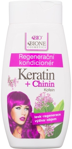 Bione Cosmetics Keratin + Chinin regeneráló kondicionáló hajra hajra  260 ml