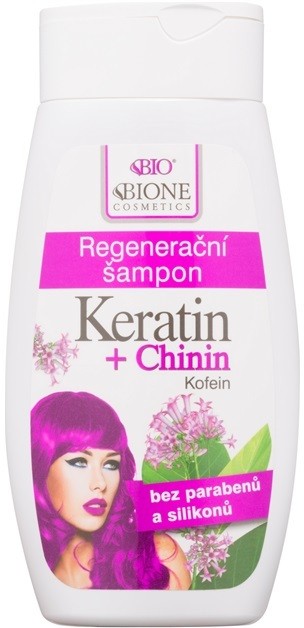 Bione Cosmetics Keratin + Chinin regeneráló sampon  260 ml