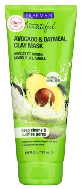 Freeman Feeling Beautiful arcmaszk agyagból normál és kombinált bőrre Avocado & Oatmeal 175 ml