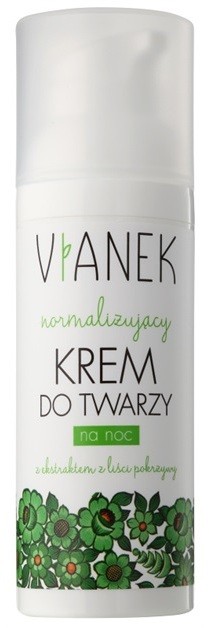 Vianek Energizing normalizáló éjszakai krém normál és zsíros bőrre csalánlevél kivonattal  50 ml