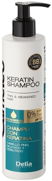 Delia Cosmetics Cameleo BB keratin sampon finom és lesimuló hajra  250 ml