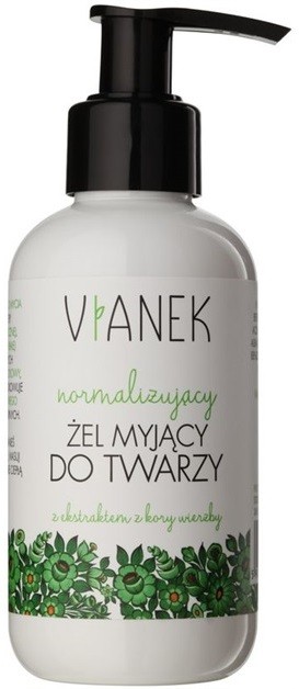 Vianek Energizing tisztító gél zsíros és problémás bőrre fűzfakéreg kivonattal  150 ml