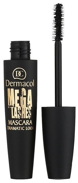 Dermacol Mega Lashes Dramatic Look dúsító és göndörítő szempillaspirál árnyalat Black 13 ml