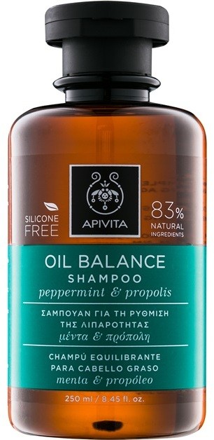 Apivita Holistic Hair Care Pepermint & Propolis sampon hajolajjal  250 ml