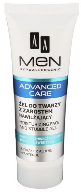 AA Cosmetics Men Advanced Care hidratáló és nyugtató gél az arcra és a szakállra  50 ml