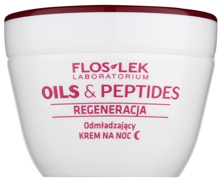 FlosLek Laboratorium Oils & Peptides Regeneration 60+ regeneráló éjszakai krém fiatalító hatással  50 ml