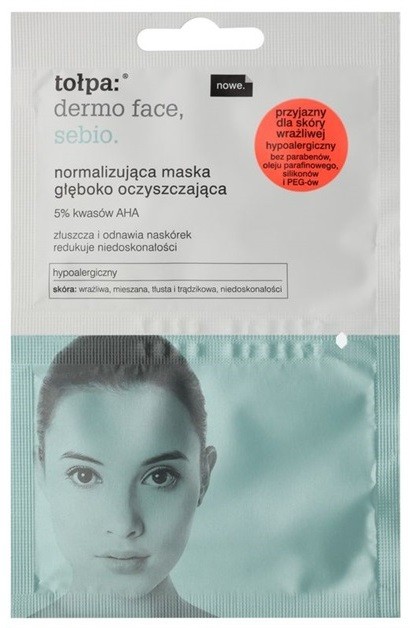 Tołpa Dermo Face Sebio normalizáló mélytisztító maszk a bőrhibákra  2 x 6 ml